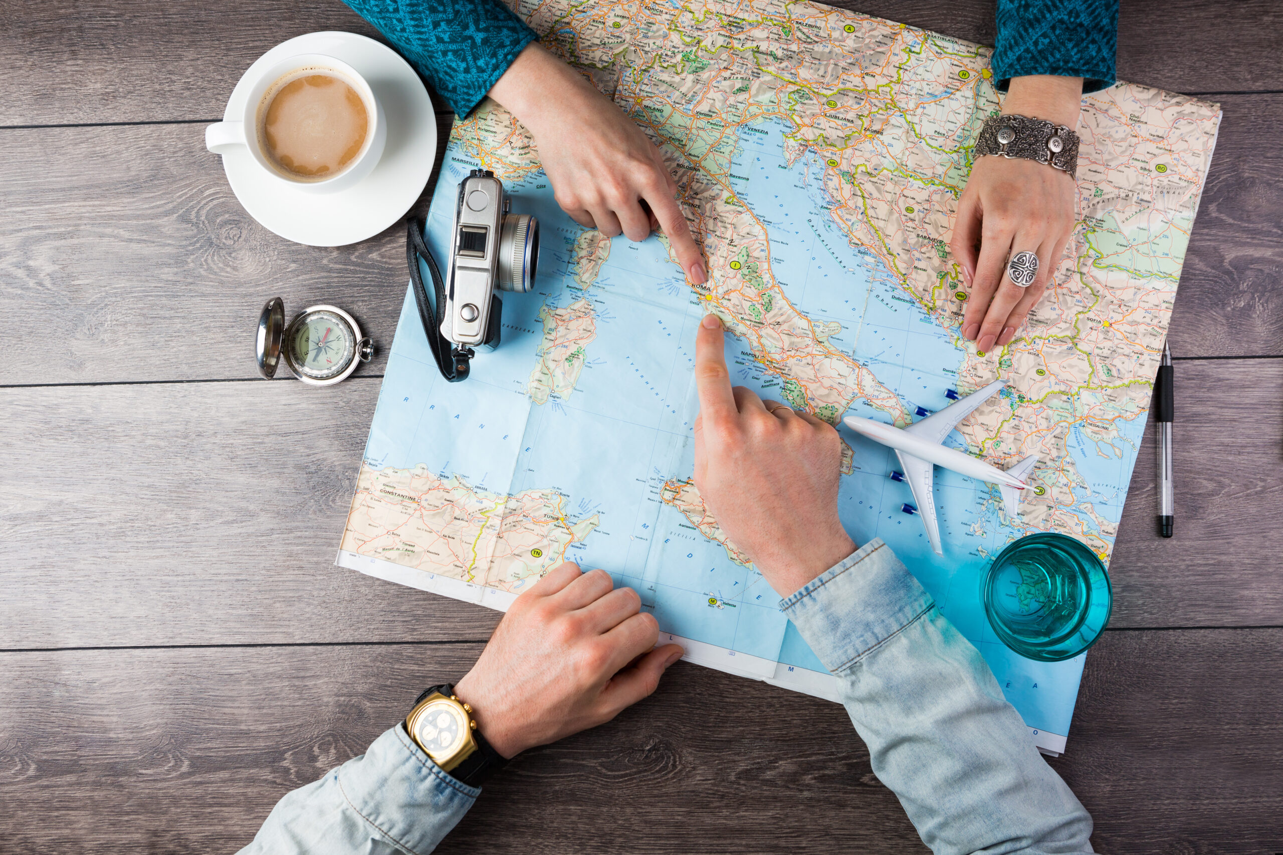 Travel planning on map